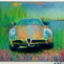 generated: a painting of a sport car in the style of Monet #6